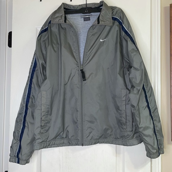 Nike Tracksuit Set (M) Gray w Blue & Silver Strip - Picture 3 of 16